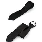 MAESIO GNA4053 (5.5/7/8.5cm) Black Standard Automatic Slim Semi-Classic Necktie